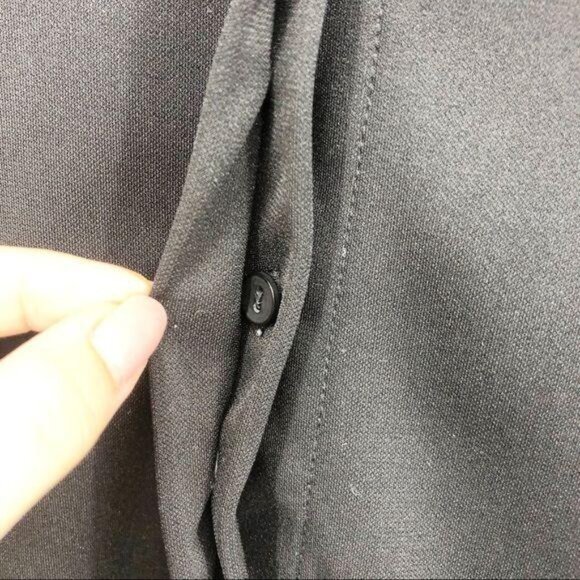 Amanda Smith Blouse Button Front Black Medium - Picture 4 of 8